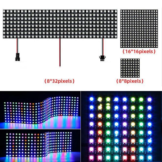DC5V WS2812B 5050 RGB Flexible LED Panel Matrix Display Screen Addressable Light - Image 1 of 4
