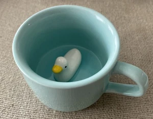 Coffee Mug, Duck Surprise 3D Mint Green Aqua Pastel Small Cappuccino, Kids CUTE! - Picture 1 of 9