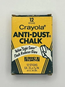 Ahorrador de mira amarillo Crayola vintage antipolvo tiza Binney & Smith 1401 caja 9 piezas - Imagen 1 de 4