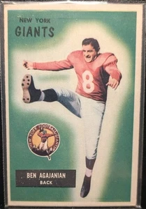Bowman Ben Agajanian 1955 #68 New York Giants espalda excelente casi nuevo - Imagen 1 de 2
