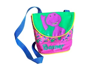 Barney The Dinosaur Vinyl Purse Bag Shoulder Strap VTG 90s Nostalgia Kid Core - Picture 1 of 7