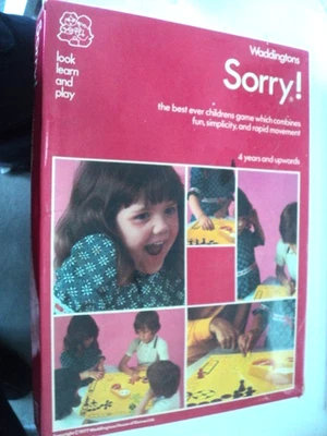 VINTAGE WADDINGTONS SORRY! FAMILY BOARD GAME 1973 - 100% COMPLETE - VGC - RETRO - Image 1 of 2