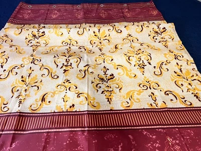 CURTAIN Royal Scroll Burgundy Waterproof Polyester Gold ClassicShower Curtain - Image 1 of 4