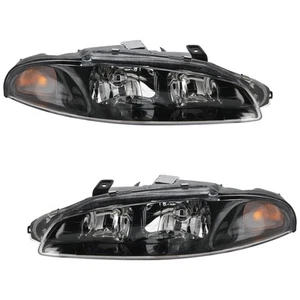 Headlight Set For 97-99 Mitsubishi Eclipse Left and Right With Bulb 2Pc - Picture 1 of 12