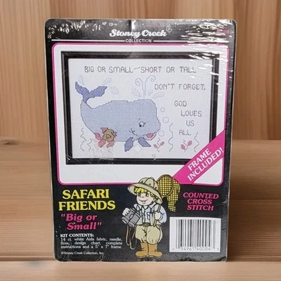Stoney Creek Counted Cross Stitch Kit Pattern Safari Friends Whale Big or Small  - Image 1 of 3