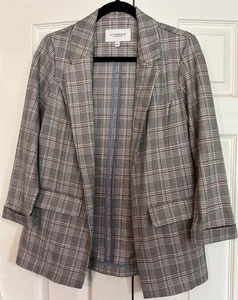 Liverpool Los Angeles Blazer Women's Sz SmOpen Front Plaid w/Pockets Work Office - Picture 1 of 7