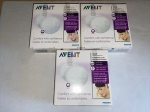 Lot of 3 Philips Avent Disposable Breast Pad 18 Total Washable Ultra Absorbent - Picture 1 of 2
