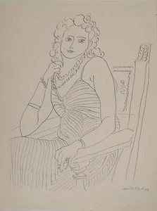 Henri MATISSE : Femme élégante assise, Lithographie signée - Picture 1 of 6