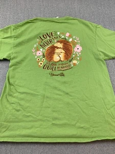 Blessed Girl T-shirt Girls Size L Green John 13:34 Porcupine "Love Never Fails" - Picture 1 of 12