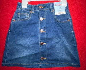 Girls Denim Skirt Size S 6/6x Cat and Jack Button Up Medium Blue - Picture 1 of 4