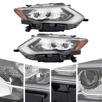Headlight For 2017-2020 Nissan Rogue SL Hybrid Sport LED Lamps Left+Right Side Foto 1 de 4