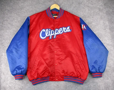 Vintage Los Angeles Clippers Jacket Mens XXL Satin NBA Basketball Reebok Fusion Cover