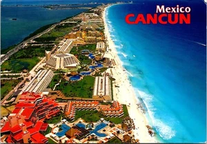 6x4" Postcard Mexico - Cancún - Aerial View - Hotels, Beaches - Picture 1 of 2