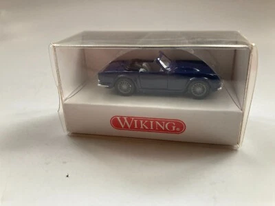 1:87 Wiking Triumph TR4 n°8150122, bleu foncé/intérieur gris clair, jantes à rayons - Photo 1/4