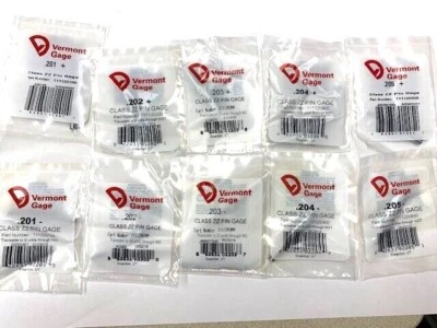 VERMONT GAGE PIN GAGE CHOOSE SIZES .201 .202 .203 .204 .205 + OR - PLUS MINUS
