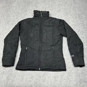 Columbia Size S Women Black Faux Suede Puffer Quilted Jacket w Faux Fur Collar - Picture 1 of 17