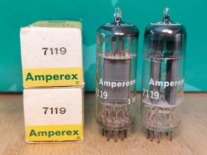 Pair of Amperex PQ 7119 E182CC NOS/NIB D-getter 1960/61 Vacuum Tubes - Picture 1 of 11