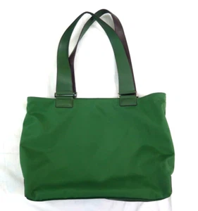 13.5" x 11" x 6" TUMI Women's Canvas Packable Tote Bag Zip Top Shoulder Green - Picture 1 of 22