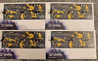 2023 GB HARRY POTTER Mini Sheet FDC x 4 Special Pmks FIRST DAY COVERS 19.10.23 - Image 1 of 4