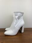 Madden Girl Deanna Women’s High Heel Ankle Boots Shoes White Faux Leather 7.5M