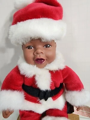 1999 Baby Santa Doll By Anne Geddes African American 9” Doll In Original Box - Image 1 of 4