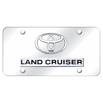 Placa de matrícula Toyota Land Cruiser con doble logotipo (cromo) Foto 1 de 3