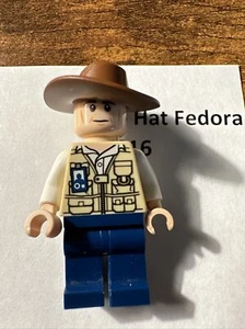 Lego Minifigure Jurassic World Vet Fedora Hat JW016 - Picture 1 of 3