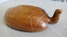 Figurine tortue décorative en bois dur africain cravate de chemin de fer taos 10" L