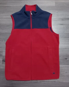 Brooks Brothers 346 Herren rot blau Fleece durchgehender Reißverschluss Weste Größe Small - Bild 1 von 8
