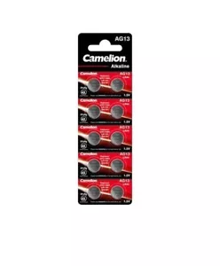 Knopfzellen Alkaline Uhrenbatterien Camelion AG13-BP10- LR44- LR1154 (10 stk) - Bild 1 von 1