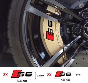 4x Audi S6 Red Black Brake Caliper Decal Stickers fits Audi S6 S Line