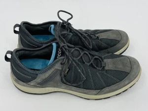 ECCO Receptor Lite Shoes Womens 10 / 41 Gray Yak Leather Walking Hiking Sneakers - Picture 1 of 9