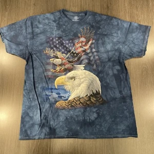 Vtg The Mountain Eagle T Shirt SizeMens XL Waterfall Blue Tye Dye Nature Tie Dye - Picture 1 of 7