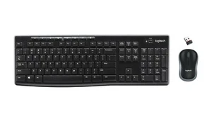Logitech Set Tastatur+Kabellose Maus USB Schwarz MK270 Layout Qwerty Ita - Bild 1 von 10