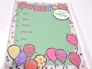 Rainboworld 10 New Clearly Invitations Festive Party Plastic Cards Birthday  - Picture 1 of 6