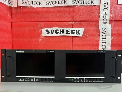 Marshall V-MD72-3GSDI Dual 7" LCD 3RU Rack Monitor 2x MD-3GE Module 3G-SDI/HD - Image 1 of 4