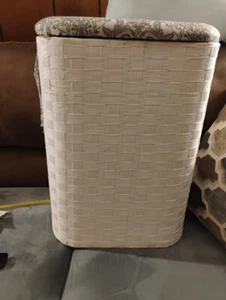 Beautiful Cream Wicker Laundry Basket $40/ 20.5" Tall/ 14.5"" Wide - Picture 1 of 8