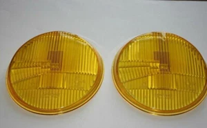 RHD PORSCHE 911 930 964 965 SET YELLOW H4 BOSCH HEADLIGHT LENSES NEW - Picture 1 of 1