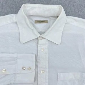 Burberry London Dress Shirt Men's 16.5 White Long Sleeve Classic Button Up - Picture 1 of 16