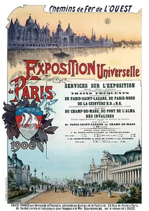 Affiche chemin de fer Ouest - Exposition Universelle de Paris 1900 - Imagen 1 de 1