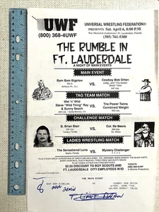 UWF Wrestling Packet Matches TV Run Sheets Flyers  Florida Herb Abrams 1991 - Picture 1 of 13