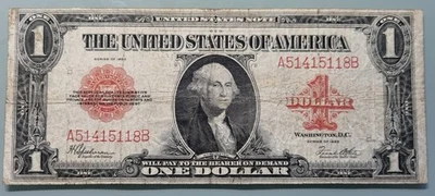 1923 One Dollar United States Note $1 Red Seal Large Size RARE #96234 - Image 1 of 2