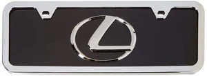 3D Logo schwarz Acryl halbe Größe Nummernschild mit Chrom Rahmen Kit - Bild 1 von 1