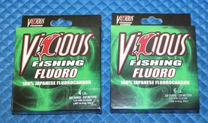 Vicious Fishing Fluoro 100% Fluorocarbon 250yds Lo-Vis-Clear CHOOSE LINE WEIGHT! - Picture 1 of 6