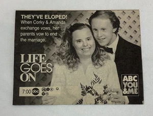 1992 ABC TV-Werbung ~ LIFE GOES ON Corky und Amanda Elope - Bild 1 von 1