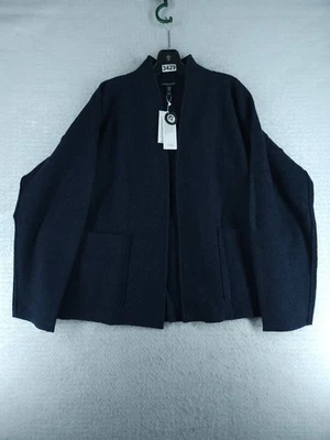 Eileen Fisher Mélange Boiled Wool High Collar Jacket Regenerative Wool $348 Sz L - Image 1 of 4