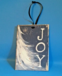 "JOY" HOLZKUNST, GESCHENK, HOLZ WEIHNACHTEN HÄNGEDEKO-SCHILD MIT PERLEN - Bild 1 von 1