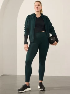 Athleta M Altitude Edge Fleece Lined Stash High Rise Legging Cypress #469516 - Picture 1 of 8
