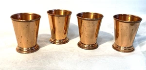 lot of 4 Beaded Genuine Copper Cups for Mint Julep or Moscow Mules Made In India - Picture 1 of 12