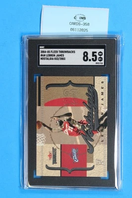 2004-05 FLEER THROWBACKS #6N LEBRON JAMES NOSTALGIA /2003 SGC 8.5 CARDS-358 - Image 1 of 2